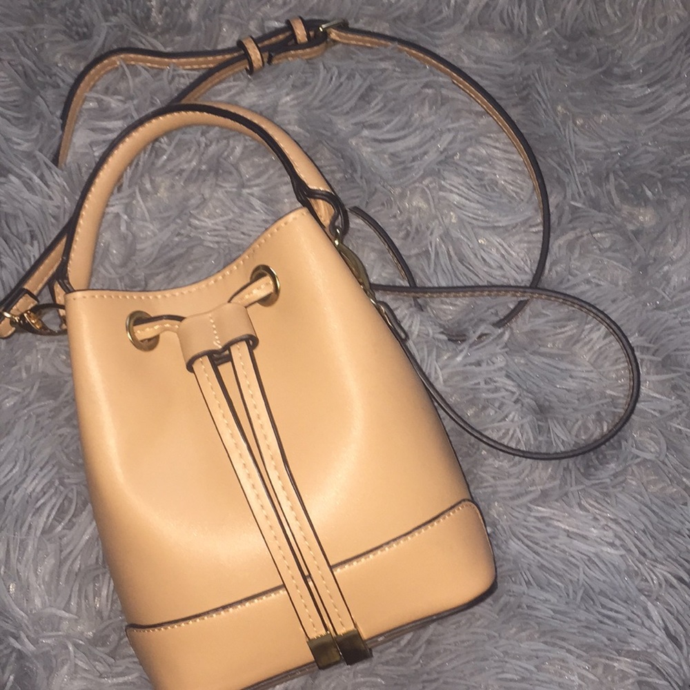 Tan Handle and body strap bag